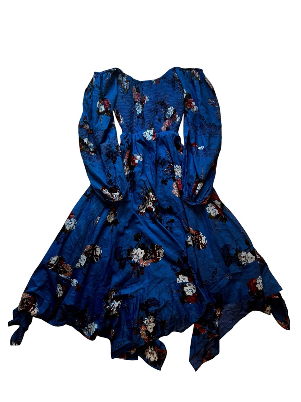 Free People Cobalt Blue Floral Smocked Maxi Dress - Picture 5 of 7